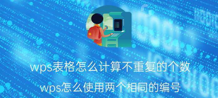 wps表格怎么计算不重复的个数 wps怎么使用两个相同的编号？